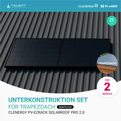 Clenergy PV-ezRack SolarRoof Pro 2.0 Trapezdach Unterkonstruktion Set für 2/4/6 Module (Quer)