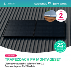 Clenergy PV-ezRack® SolarRoof Pro 2.0 Unterkonstruktion Trapezdach Montageset für 2 Module (Querformat) neue ver. 2026