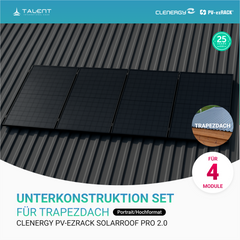 Clenergy PV-ezRack SolarRoof Pro 2.0 Trapezdach Unterkonstruktion Set für 2/4/6 Module (Portrait/Hochformat)