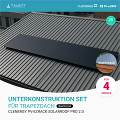 Clenergy PV-ezRack SolarRoof Pro 2.0 Trapezdach Unterkonstruktion Set für 2/4/6 Module (Quer)