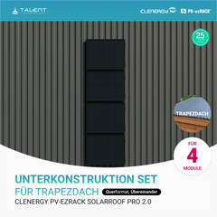 Clenergy PV-ezRack SolarRoof Pro 2.0 Trapezdach Unterkonstruktion Set für 2/4/6 Module (Querformat, Übereinander)