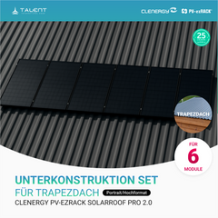 Clenergy PV-ezRack SolarRoof Pro 2.0 Trapezdach Unterkonstruktion Set für 2/4/6 Module (Portrait/Hochformat)