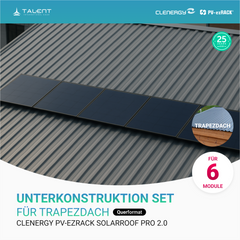 Clenergy PV-ezRack SolarRoof Pro 2.0 Trapezdach Unterkonstruktion Set für 2/4/6 Module (Quer)