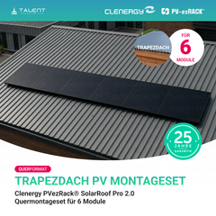 Clenergy PV-ezRack® SolarRoof Pro 2.0 Unterkonstruktion Trapezdach Montageset für 6 Module (Querformat) neue ver. 2026
