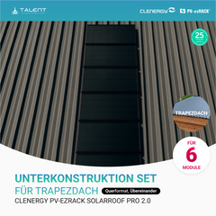 Clenergy PV-ezRack SolarRoof Pro 2.0 Trapezdach Unterkonstruktion Set für 2/4/6 Module (Querformat, Übereinander)