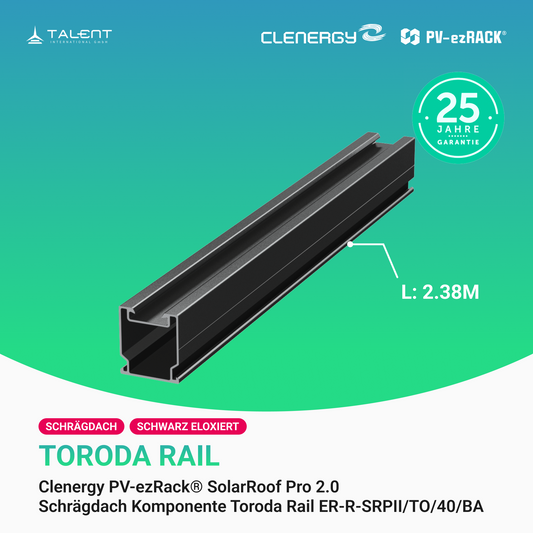 Clenergy PV-ezRack® SolarRoof Pro 2.0 Unterkonstruktion Schrägdach Komponente - Toroda Rail ER-R-SRPII/TO/40/BA Dachschiene 40*2380mm