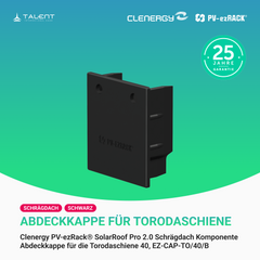 Clenergy PV-ezRack® SolarRoof Pro 2.0 Unterkonstruktion Schrägdach Komponente - Abdeckkappe für TorodaSchiene EZ-CAP-TO/40 in Schwarz oder Silber