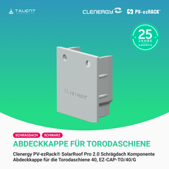 Clenergy PV-ezRack® SolarRoof Pro 2.0 Unterkonstruktion Schrägdach Komponente - Abdeckkappe für TorodaSchiene EZ-CAP-TO/40 in Schwarz oder Silber