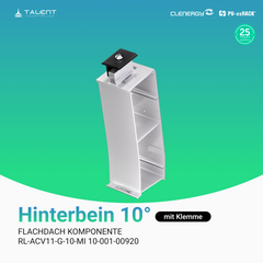 Clenergy PV-ezRack Unterkonstruktion Flachdach Komponenten - Hinterbein 10° mit Klemme