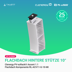 Clenergy PV-ezRack Unterkonstruktion Flachdach Komponenten - Hintere Stütze 10° mit Klemme RL-ACV11/G/10/MI