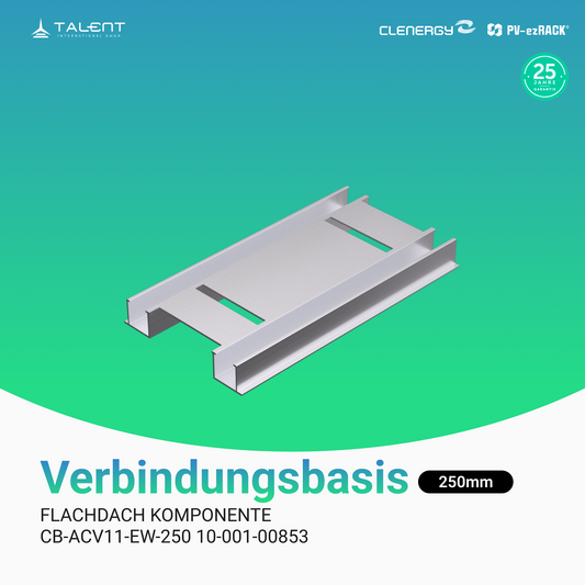 Clenergy PV-ezRack Unterkonstruktion Flachdach Komponenten - Verbindungsbasis 250mm