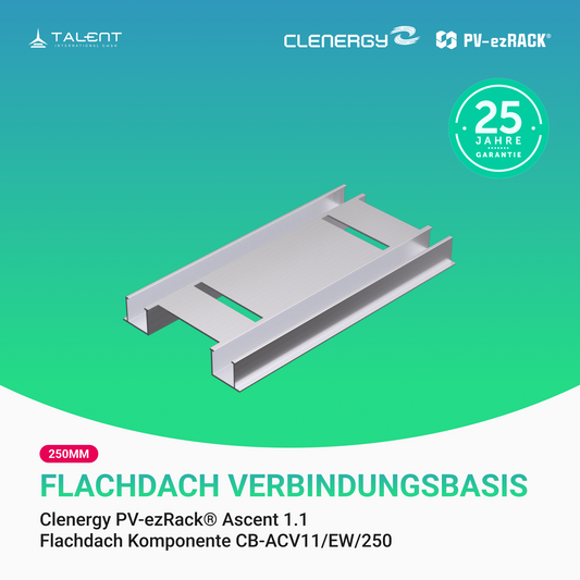 Clenergy PVezRack® Ascent 1.1 Unterkonstruktion Flachdach Komponenten - Verbindungsbasis, Ost-West CB-ACV11/EW/250, 250mm