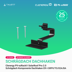 Clenergy PV-ezRack® SolarRoof Pro 2.0 Unterkonstruktion Schrägdach Komponenten - Dachhaken schwarz eloxiert 34-56mm ER-I-SRPII/TO/02A/BA