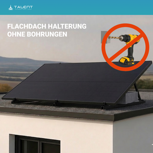 Balkonkraftwerk Halterung Flachdach Garage Wand Schwarz Premium | 18°-30° verstellbar