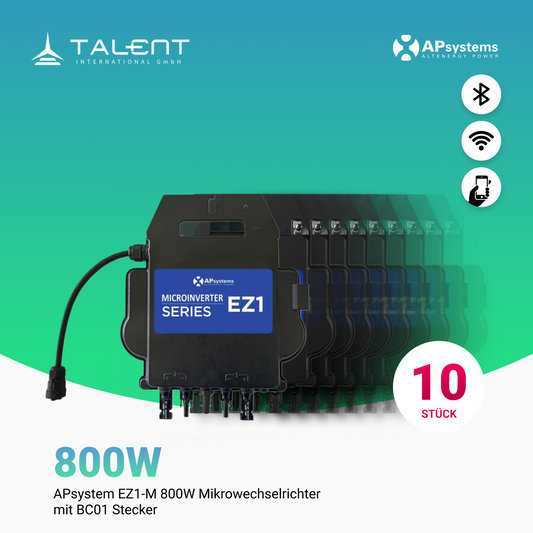 APsystems Micro Wechselrichter EZ1-M 800W inkl. Wi-Fi und Bluetooth（10 Stück Stafelpreis）