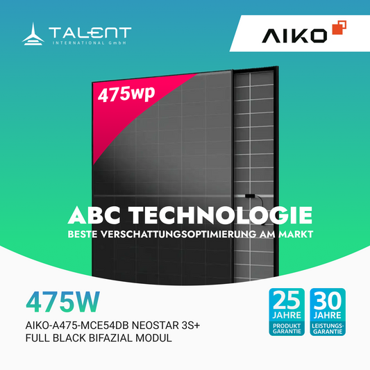 AIKO Solar 475W Dual Glass Full Black Modul AIKO-A475-MCE54Db Neostar 3S+ (Staffelpreis)