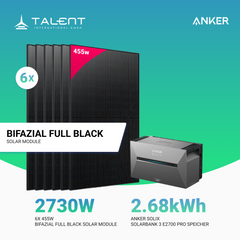 2730W Balkonkraftwerk mit Speicher - 6x 455W Bifazial Glas-Glas Full Black Modul & Anker Solix Solarbank 3 Pro