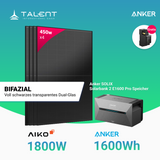 Bifaziales Balkonkraftwerk mit Anker Solarbank 2 E1600 Pro und 1760W/1800W Module