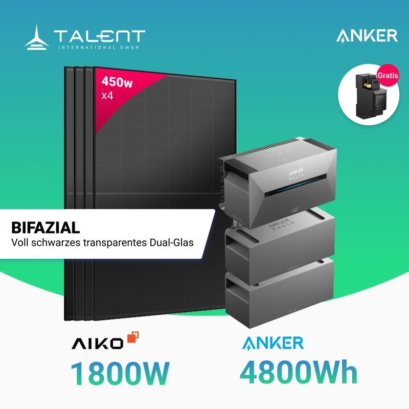 Bifaziales Balkonkraftwerk mit Anker Solarbank 2 E1600 Pro und 1760W/1800W Module