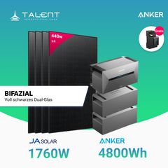 Bifaziales Balkonkraftwerk mit Anker Solarbank 2 E1600 Pro 3200Wh/4800Wh/6400Wh mit Insellösung und 1780W Solar Module von Jasolar