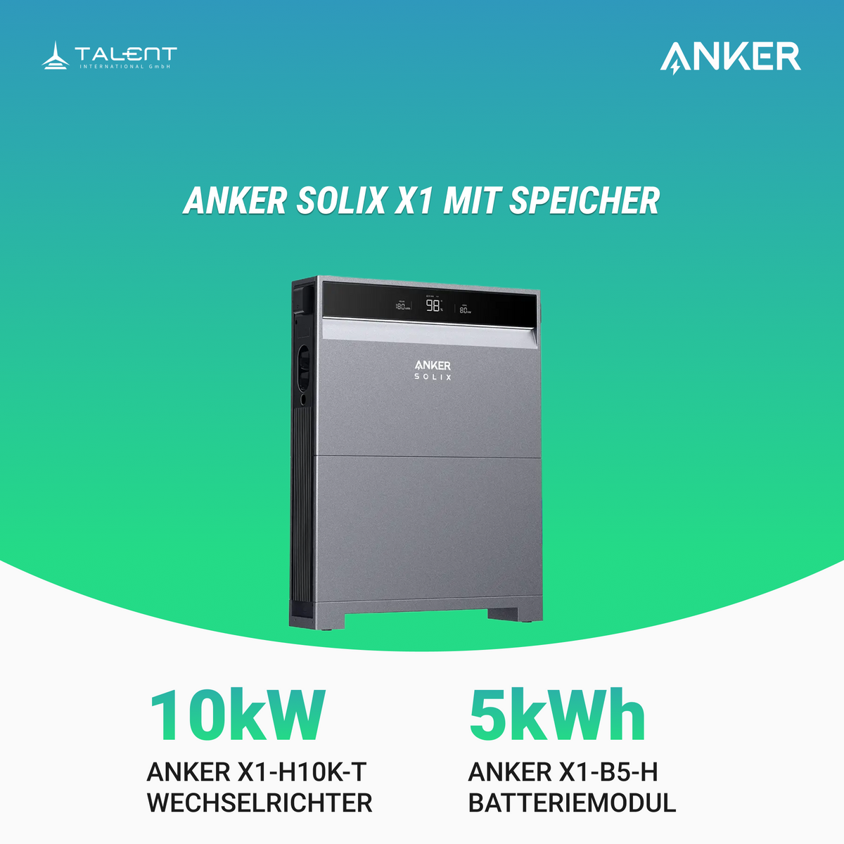 Anker SOLIX X1-H10K-T 10kW Wechselrichter mit Speicheroption -  Ihr Schritt in Richtung Energieunabhängigkeit