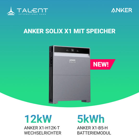 Anker SOLIX X1-H12K-T 12kW Wechselrichter mit Speicheroption -  Ihr Schritt in Richtung Energieunabhängigkeit