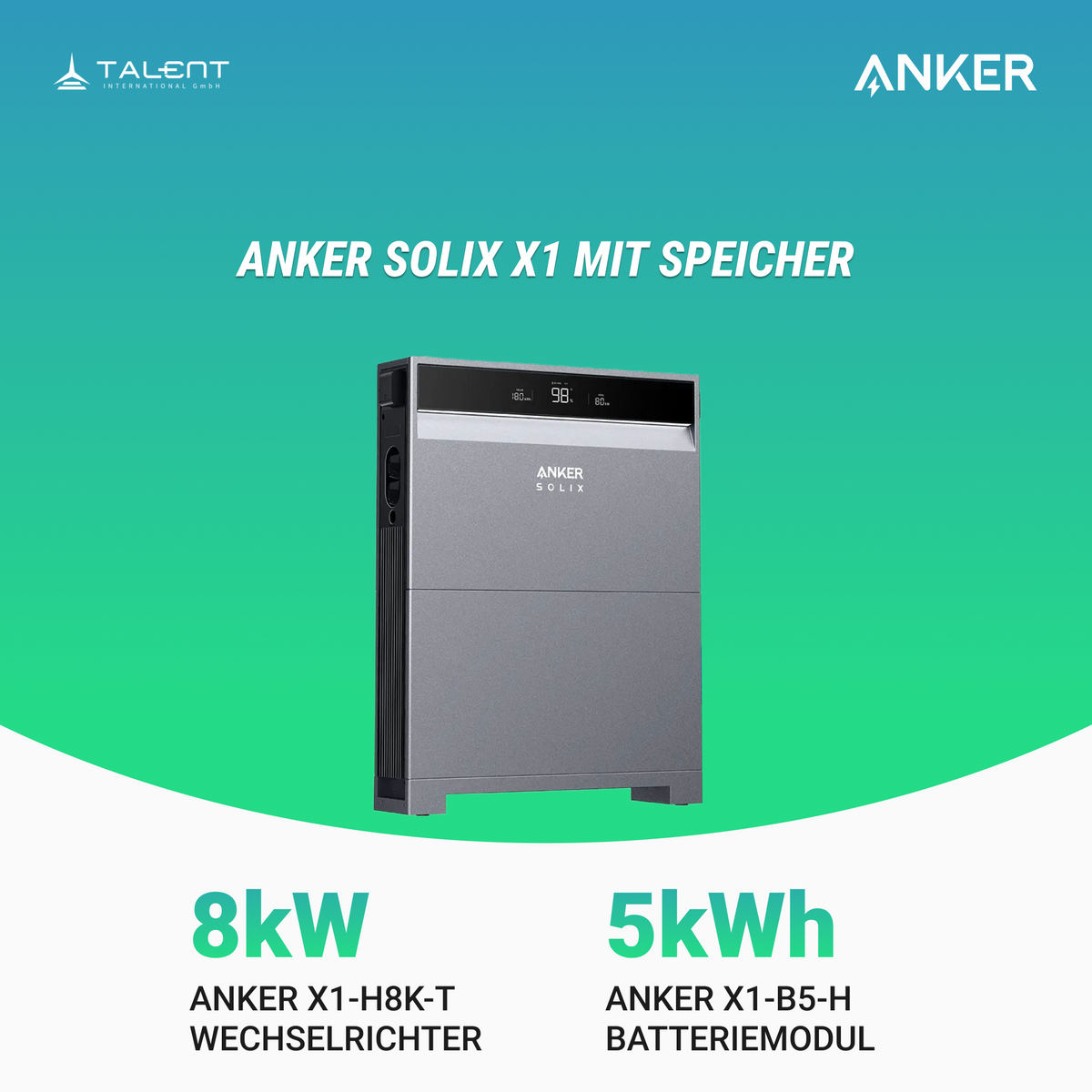 Anker SOLIX X1-H8K-T 8kW Wechselrichter mit Speicheroption -  Ihr Schritt in Richtung Energieunabhängigkeit