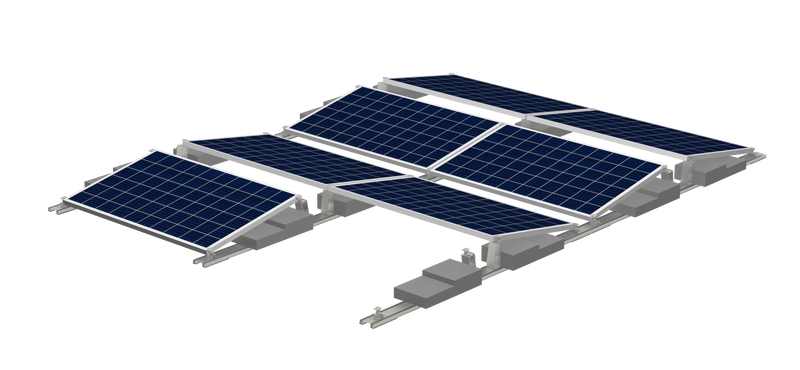 Clenergy PV-ezRack SolarRoof Pro 2.0 Unterkonstruktion Flachdach  für 24x Module