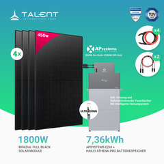 APsystems EZHI Balkonkraftwerk 2025: Apsystems EZHI + Hailei Athena Pro Serie + 1800W Bifacial Glas Full Black PV Module