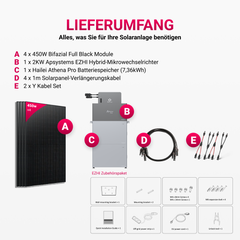 APsystems EZHI Balkonkraftwerk 2025: Apsystems EZHI + Hailei Athena Pro Batteriespeicher + 1800W Bifacial Glas Full Black PV Module
