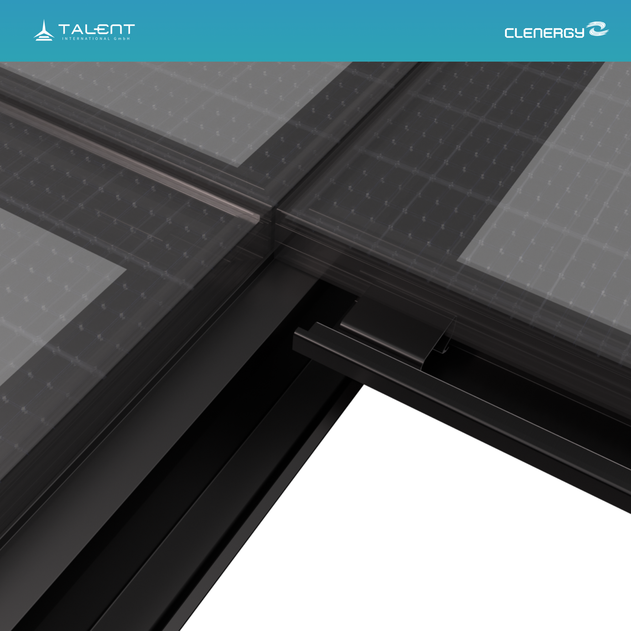 Clenergy PV-Gestellsystem ezShade 2.0 PV-Carport Einzelcarport  + 9 x 440W Ja Solar JAM54D41-440/LB Bifacial Glas PV Modul Full Black