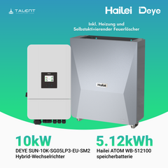 Deye Hybrid-wechselrichter SUN-10K-SG05LP3-EU-SM2 10kW + Hailei 5kWh Batteriespeicher ATOM-WB -512100 Inkl. Heizung und Selbstaktivierender Feuerlöscher