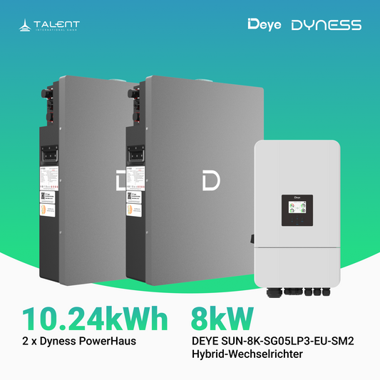 Deye Hybrid-wechselrichter SUN-8K-SG05LP3-EU-SM2 8kW + Dyness Powerhaus 5,12kWh / 10.24kWh Speicher