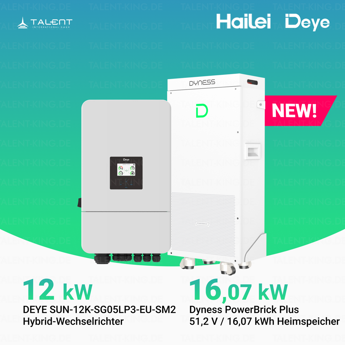 Dyness PowerBrick Plus 16,07 kWh & Deye 12KW Wechselrichter SUN-12K-SG05LP3-EU-SM2