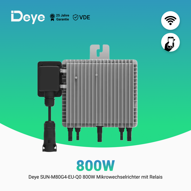 Deye SUN-M80G4-EU-Q0 800W Mikrowechselrichter mit Relais für Balkonkraftwerk