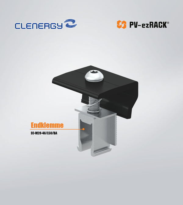 Clenergy PV-ezRack Endklemme 28-46 mm, lange 50mm