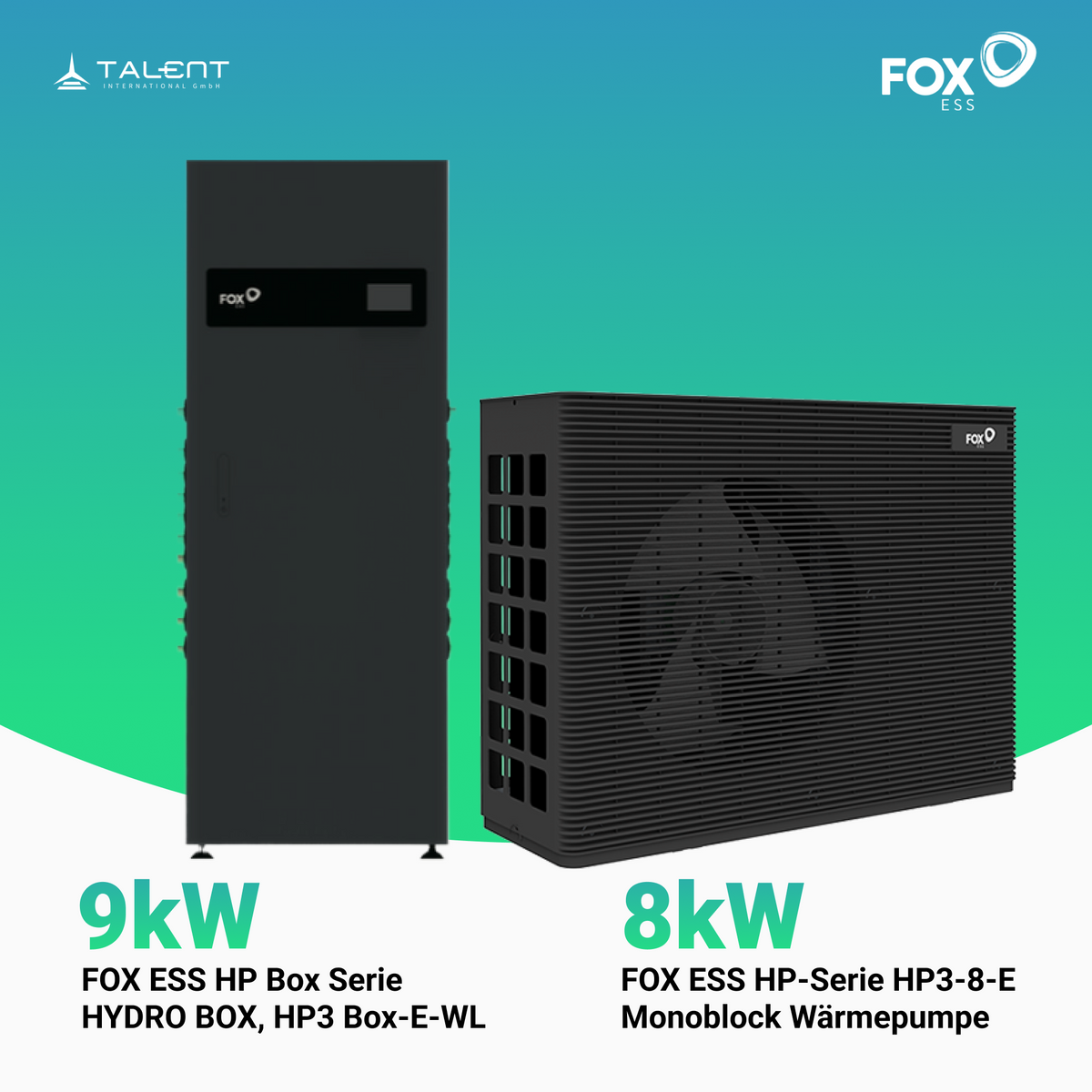 FOX ESS HP Box Serie Monoblock Wärmepumpe HP3-8-E 8kW + HYDRO BOX HP3 Box-E-WL 9kW