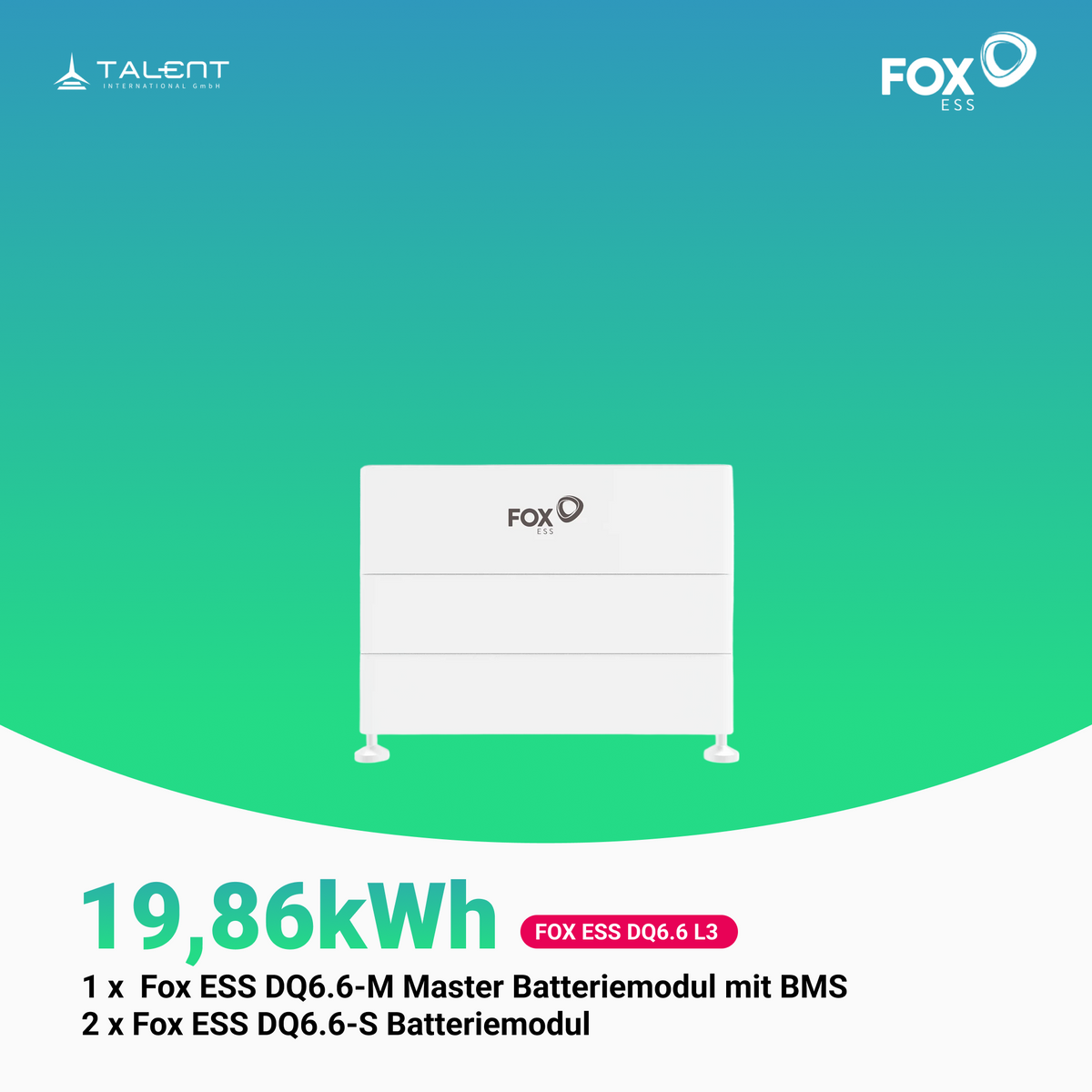 Fox ESS DQ6.6 L3 19,86kWh Hochvolt-Speicher
