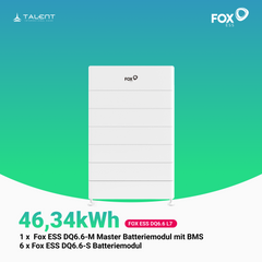 Fox ESS DQ6.6 Hochvolt-Speicher mit Master-BMS & Slave-Modulen L3 - L14 ( 19,86kWh bis 92,68kWh)