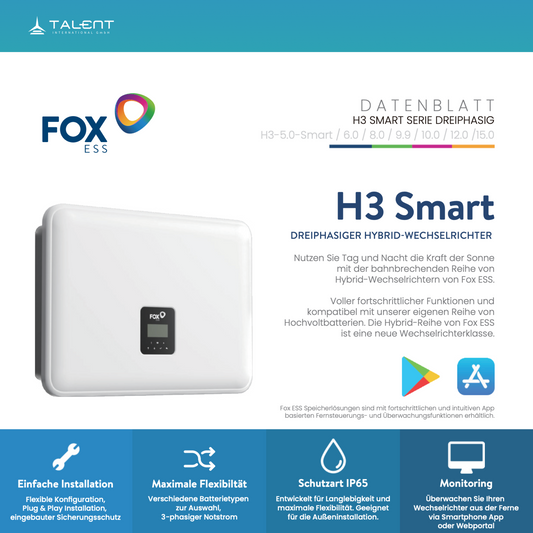 Fox ESS H3-Smart-15.0 kW – Dreiphasiger Hybrid-Wechselrichter