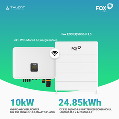 FOX ESS 10kW H3-10.0-Smart 3-phasig Hybridwechselrichter mit Fox ESS EQ5000-P L2 - L6 (9,94 kWh - 29,82 kWh) LFP Hochvolt Speichersysteme inkl. BMS *2026 Neue Version
