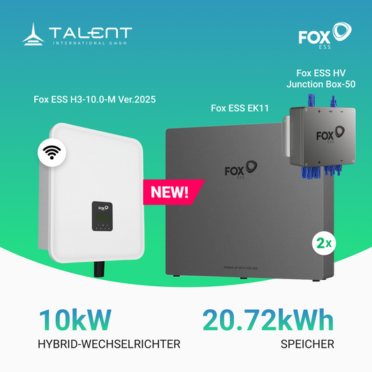 Fox ESS H3-10.0-M 10kW Hybridwechselrichter mit EK11 Hochvoltspeicherbatterie 10/20kWh