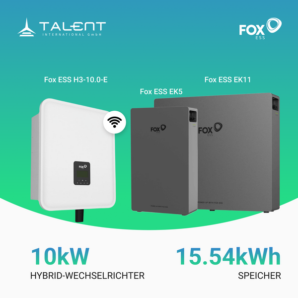 FoxESS H3 10kW Hybridwechselrichter mit Hochvoltspeicherbatterie 10/15/20kWh