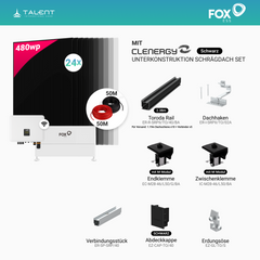 PV Komplettset 11,52 kWp - 24 × 480W AIKO Full Black & Fox ESS H3-12.0-Smart 12kW Hybridwechselrichter mit Fox ESS EQ5000-P L2 (9,94 kWh)