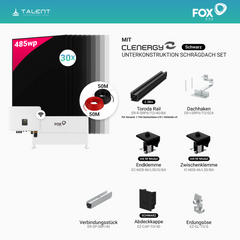 PV Komplettset 14,55 kWp - 30 × 485W AIKO Full Black & Fox ESS H3-15.0-Smart 15kW Hybridwechselrichter mit Fox ESS EQ5000-P L2 (9,94 kWh)