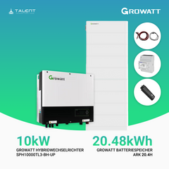 Growatt Komplettset SPH10000TL3-BH-UP 10kW mit 20,48kWh ARK 20.4H Batteriespeicher