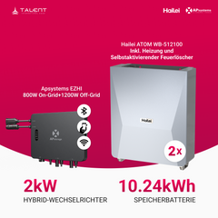 APsystems EZHI Balkonkraftwerk 2025 – Hybrid & Insel-System mit 5 kWh / 10 kWh Speicher + Wechselrichter, AC 2000W