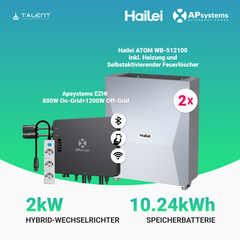 APsystems EZHI Balkonkraftwerk – Hybrid & Insel-System mit 5 kWh / 10 kWh Speicher + Wechselrichter, AC 2000W