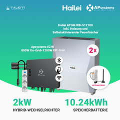 APsystems EZHI Balkonkraftwerk – Hybrid & Insel-System mit 5 kWh / 10 kWh Speicher + Wechselrichter, AC 2000W