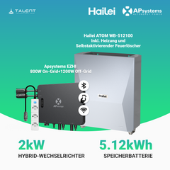 APsystems EZHI Balkonkraftwerk – Hybrid & Insel-System mit 5 kWh / 10 kWh Speicher + Wechselrichter, AC 2000W